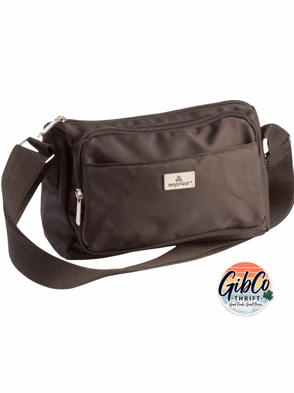 Organizzi RFID Lining Activewear Crossbody Black 10” L x 6” W Bag